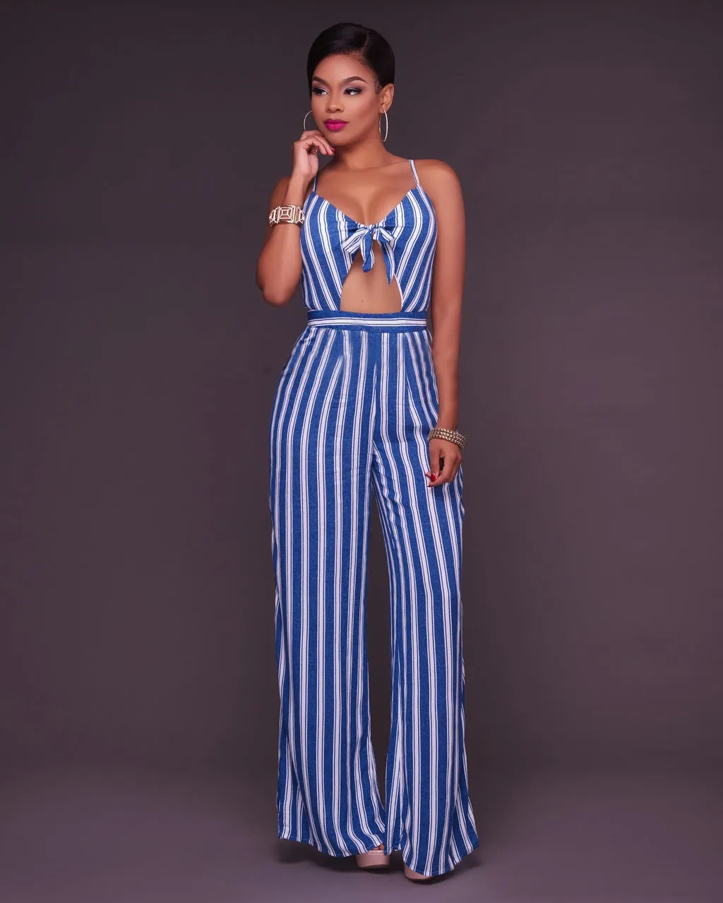 Striped  Jumpsuit