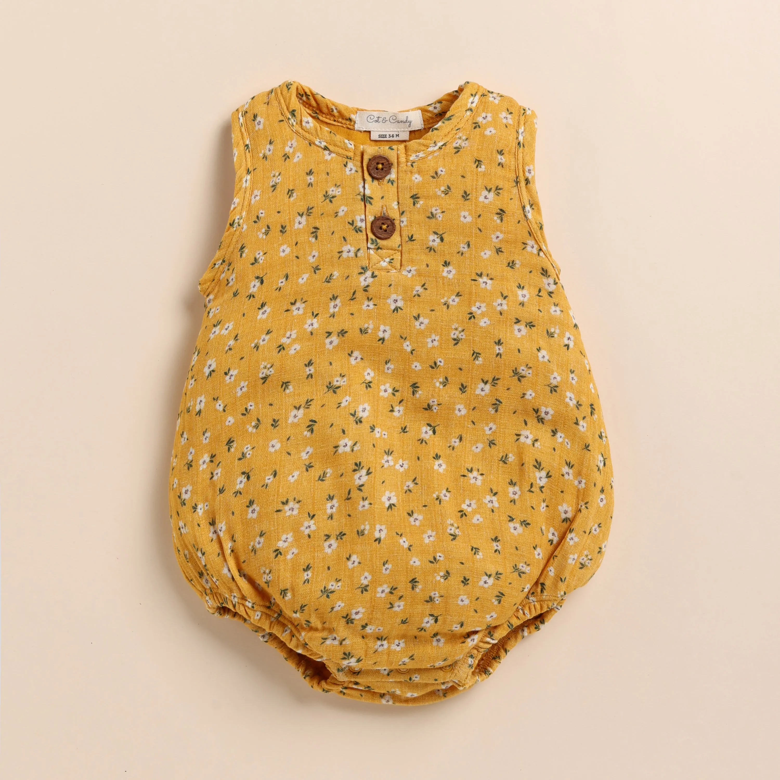 Vintage Floral Organic Muslin Bubble Romper